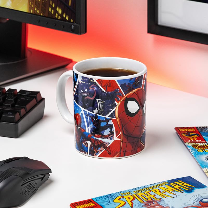 Paladone Spiderman mug collage design adds bold hero vibes to beverages.