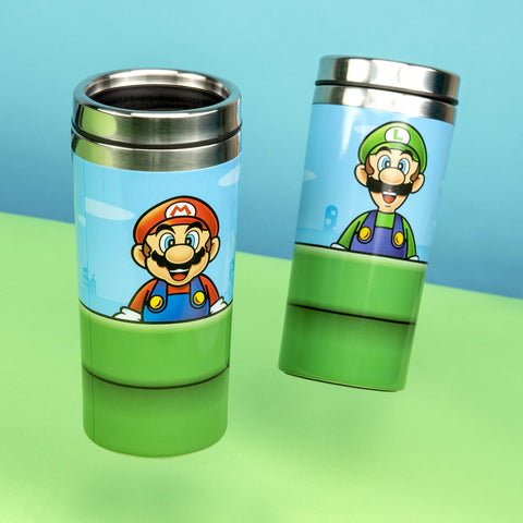 Stainless steel body detail on the Paladone mug highlights durability and finish.