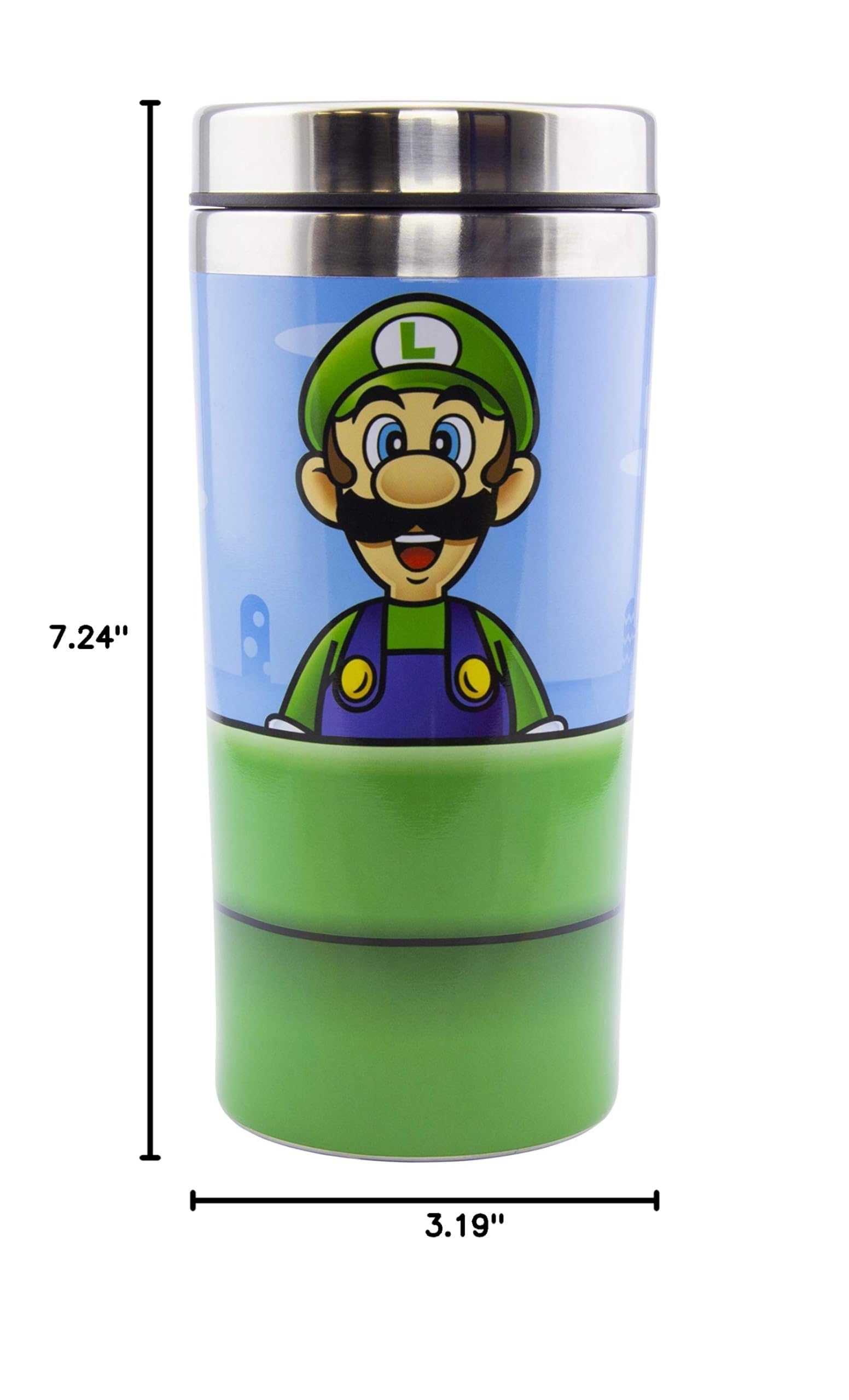 Lid close-up on the Paladone mug shows spill-resistant design for travel.
