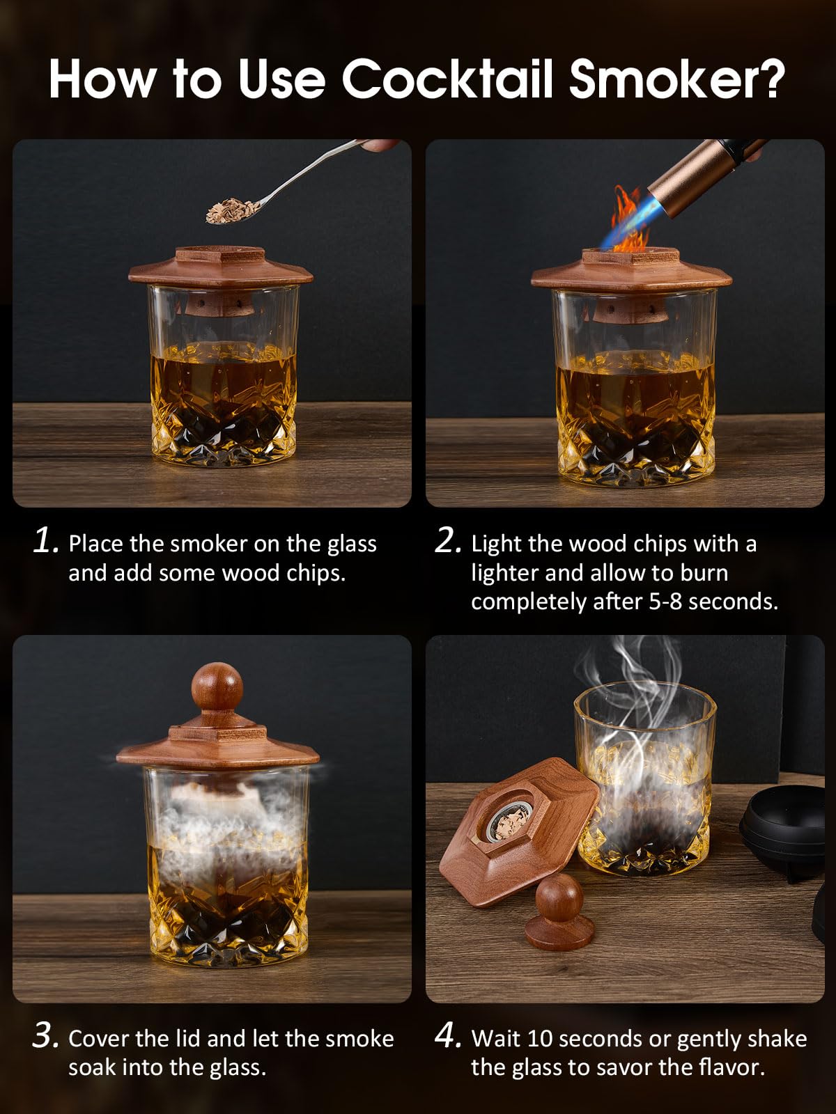 PALATO cocktail smoker infuser in action adding aroma and depth