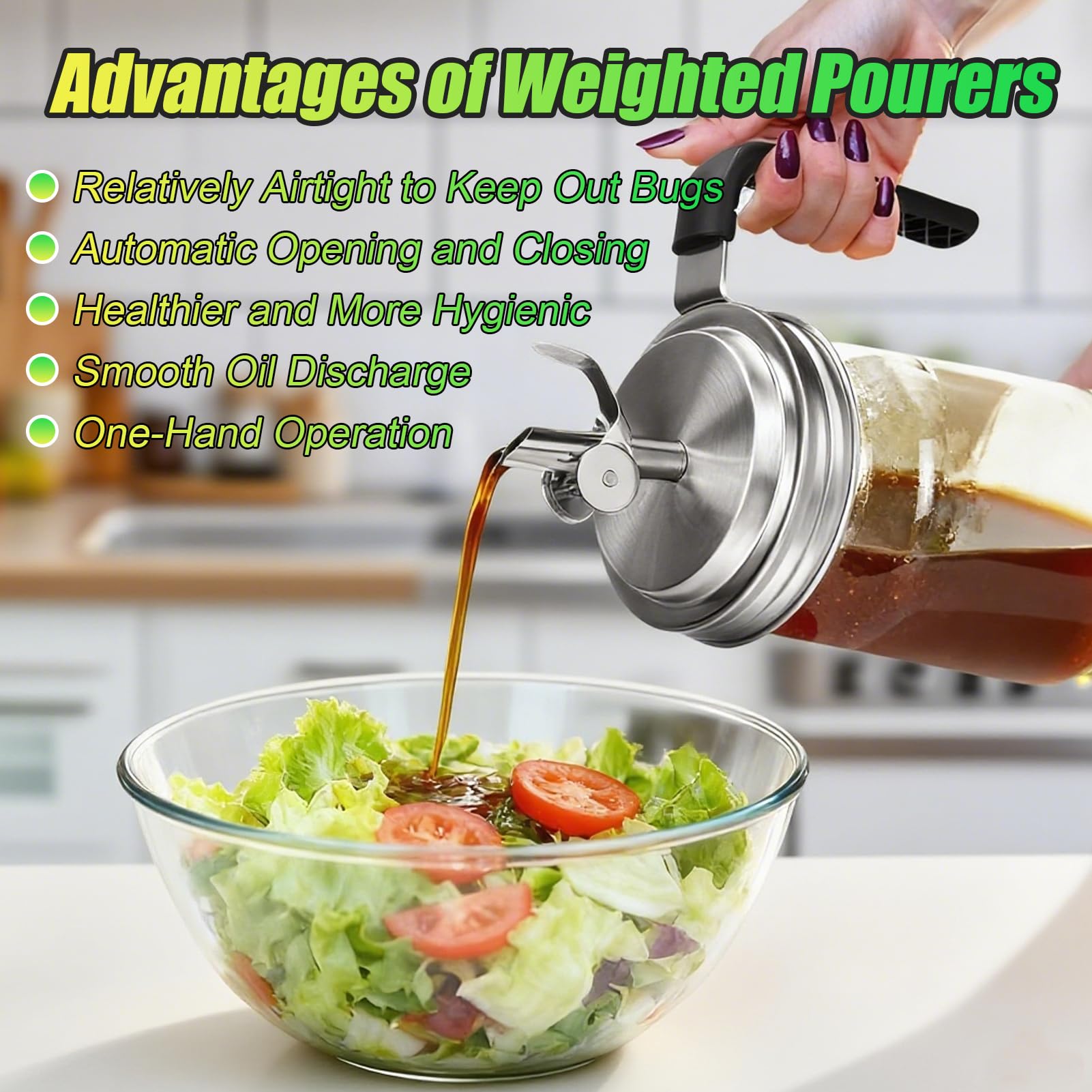 Palksky durable jar pour spout lid upgrade for oils and dressings