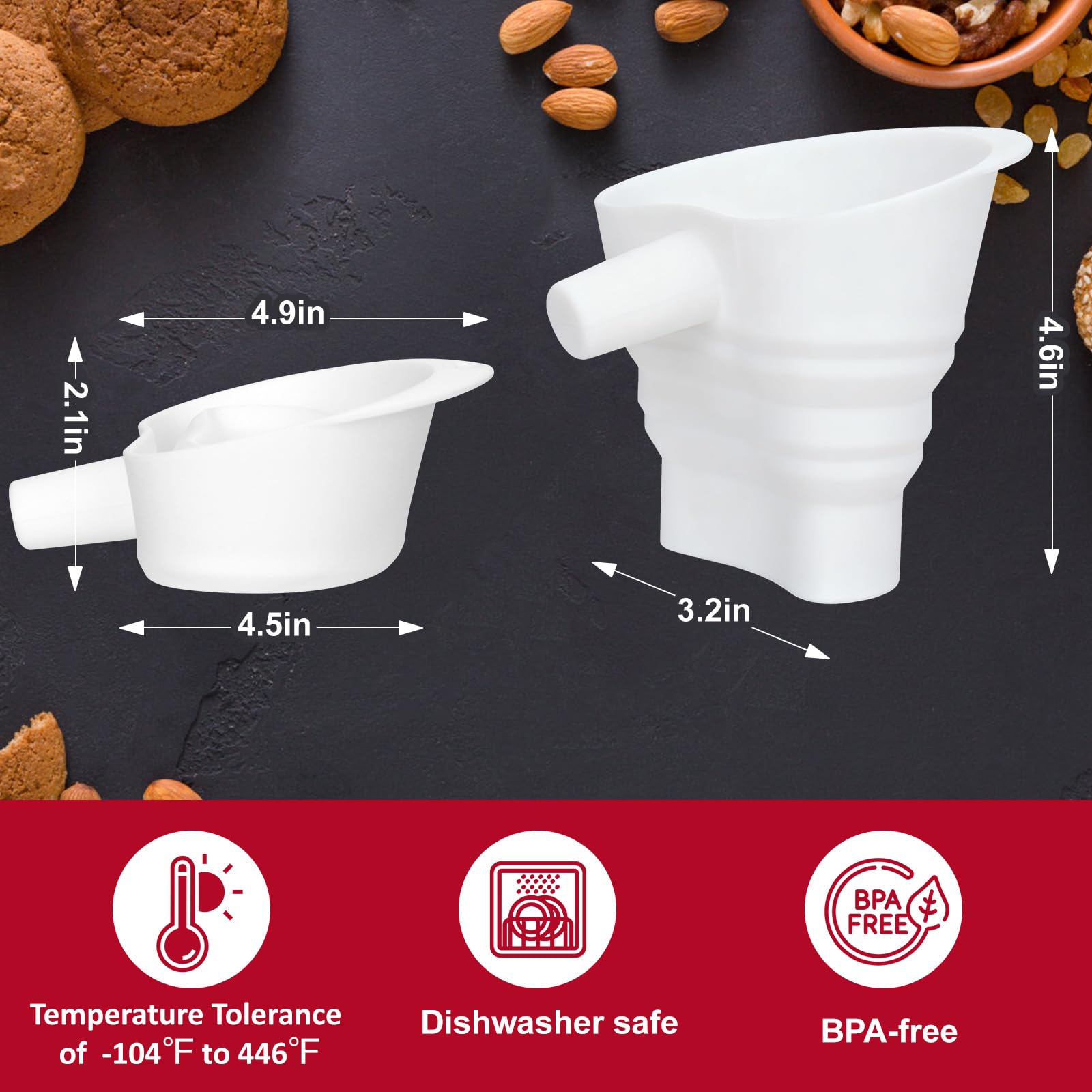 Palksky foldable funnel for KitchenAid, space-saving storage in small kitchens