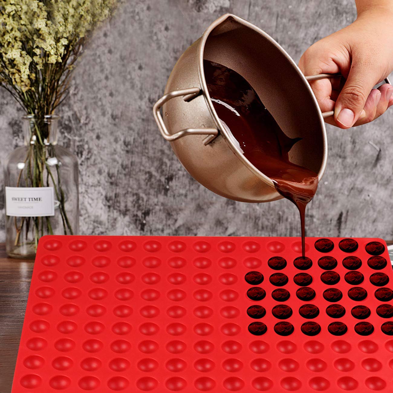 Palksky semi-sphere mold for chocolate truffles and ganache, delivering smooth shells.