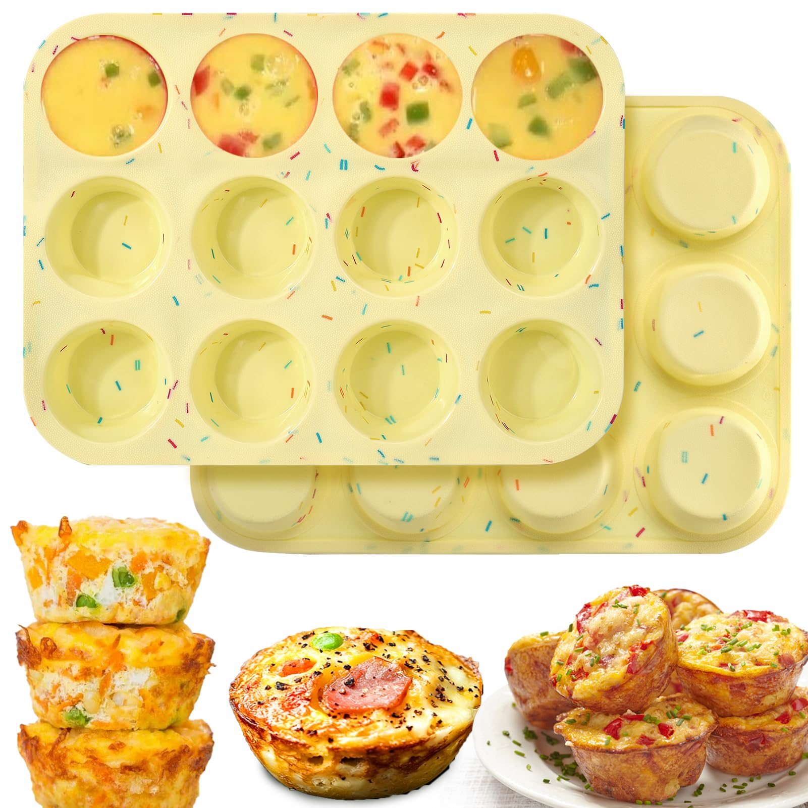 Palksky silicone egg bite mold with 12 cavities for batch breakfasts.