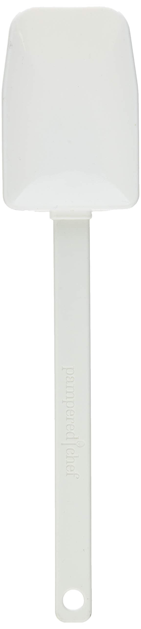Pampered Chef #1659 scraper spatula head close-up showing heat resistance.