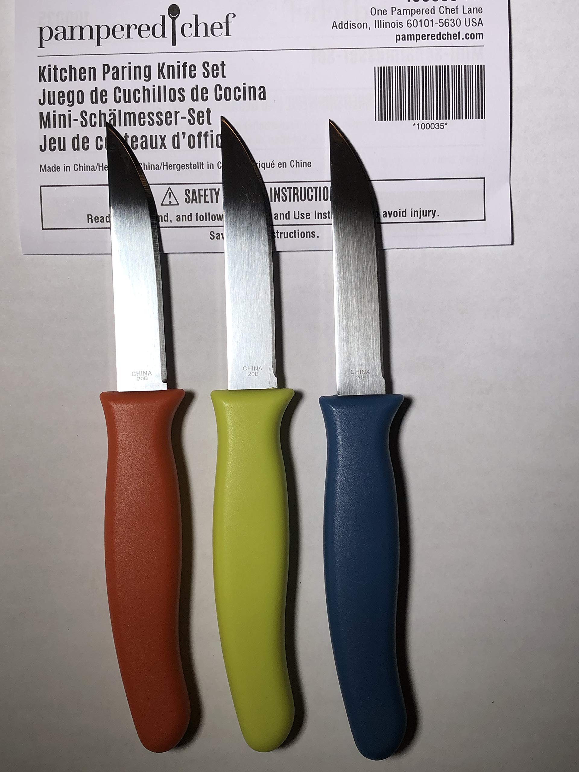 Pampered Chef paring knife closeup blade for precision slicing.