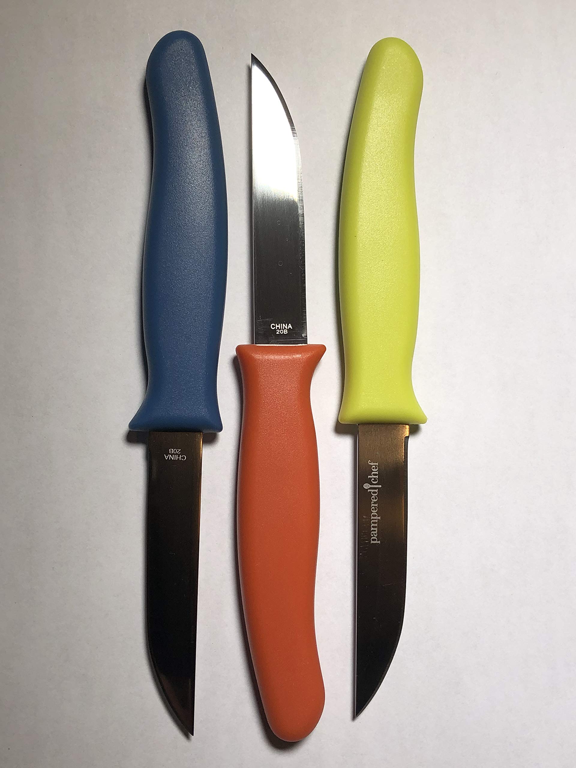 Pampered Chef paring knife handle grip for comfortable carving.