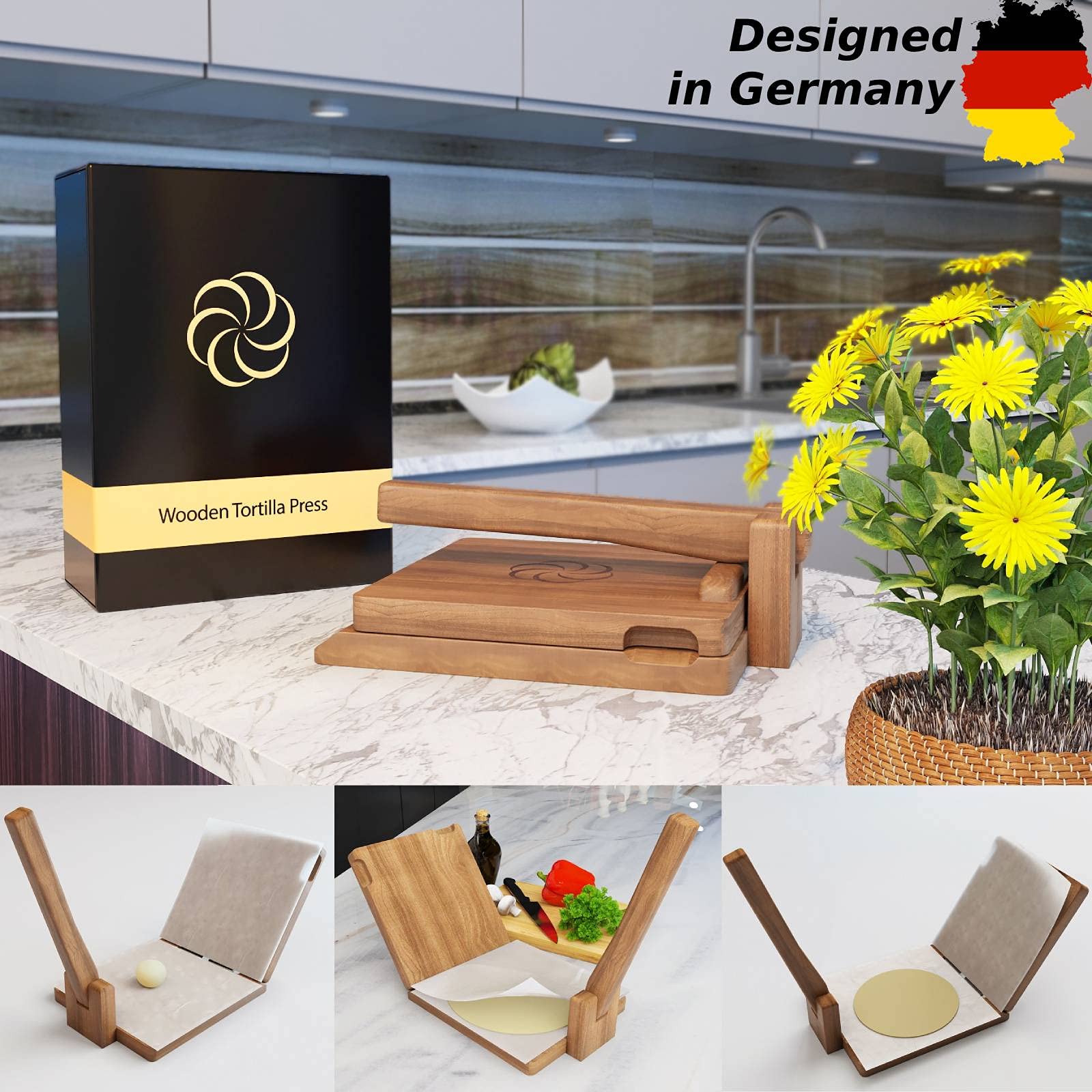 panan tortilla press hinges in stainless steel ensure smooth, durable operation.