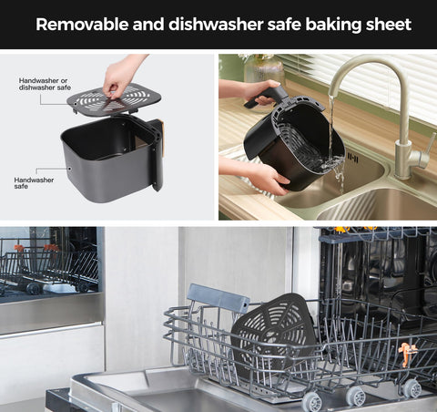Panana 8QT air fryer dishwasher safe basket for cleanup