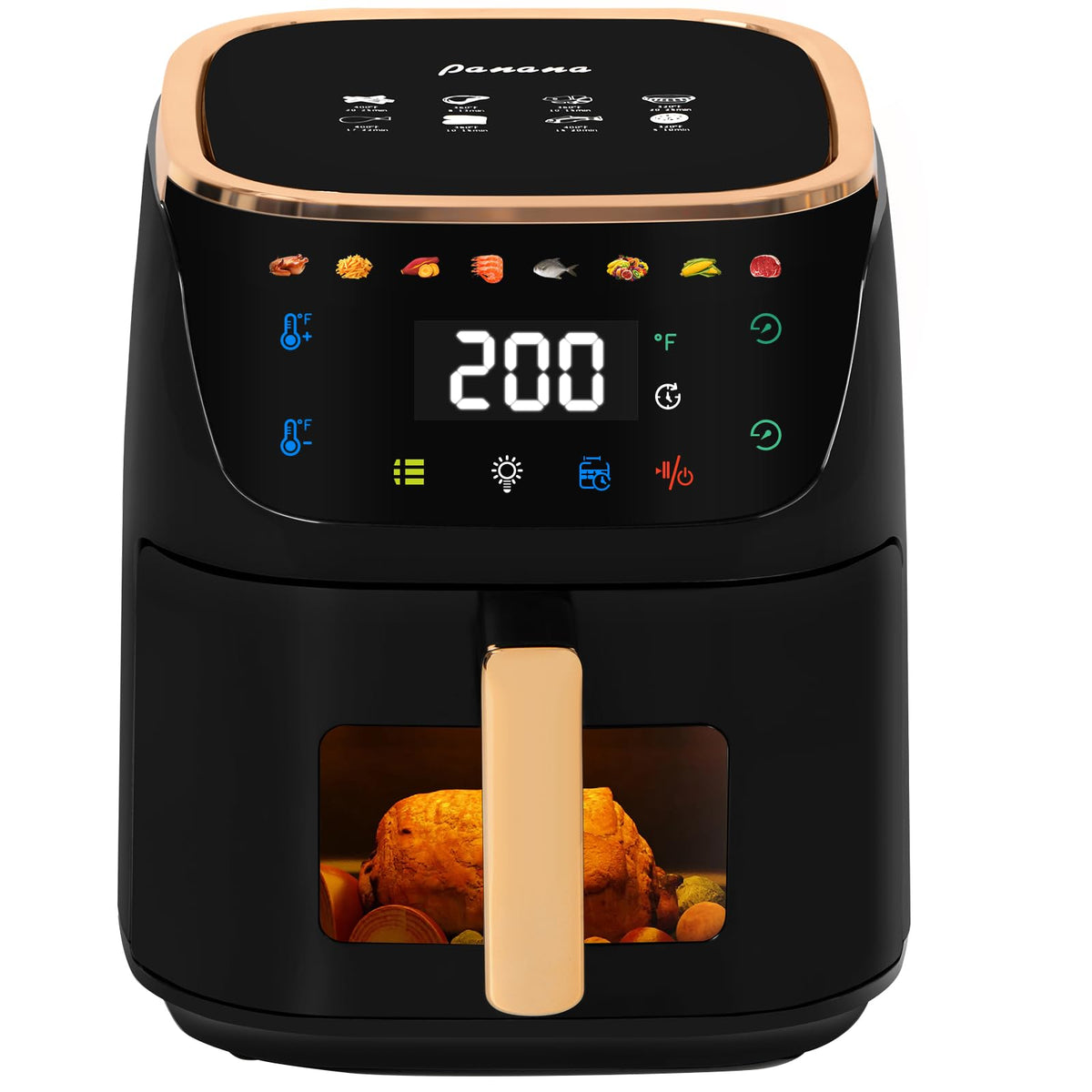 Panana 8QT air fryer front view highlighting large family-friendly capacity