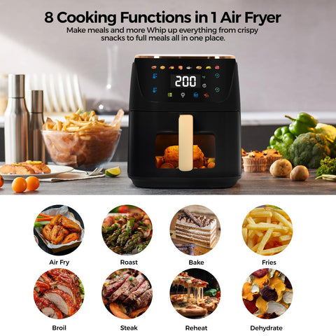 Panana 8QT air fryer nonstick basket for quick cleanup after cooking