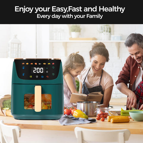 Panana 8QT air fryer with digital display enables precise quick cooking.