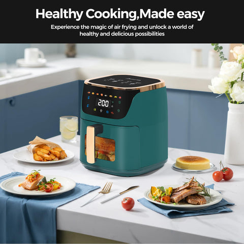 Panana 8QT air fryer green color complements modern kitchens.