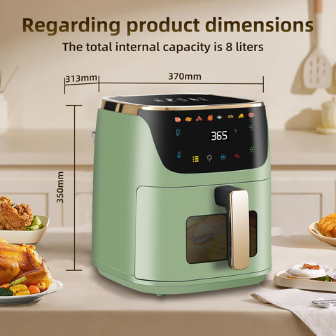 Panana Air Fryer 8QT nonstick interior for easy cleaning after meals.