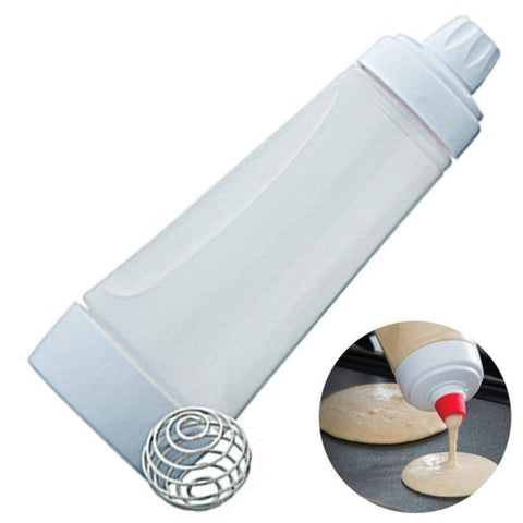 Pancake Batter Dispenser BlenderBall inside enhances mixing for fluffy batter.
