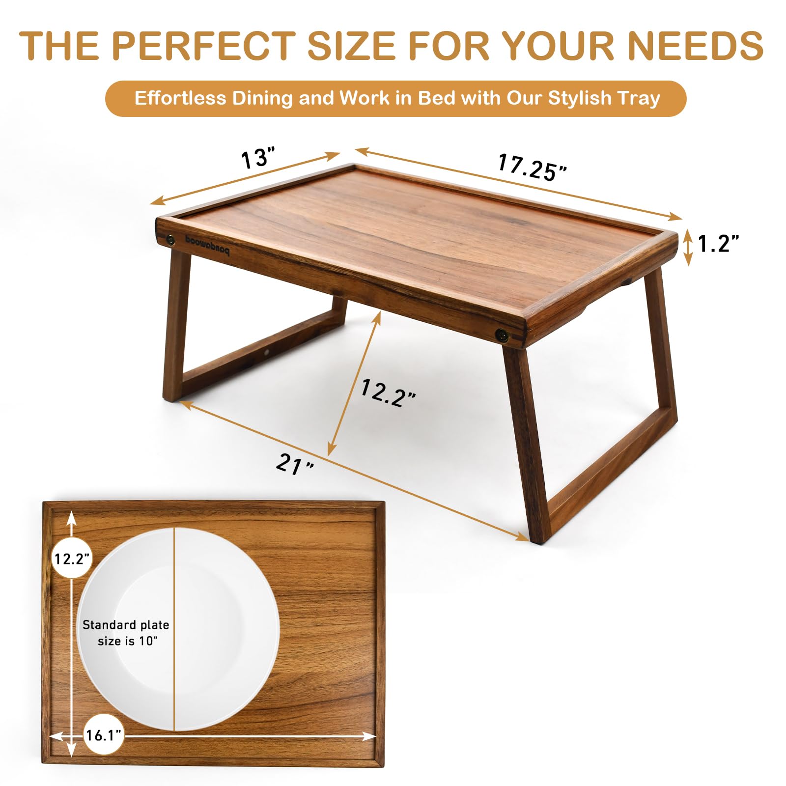 PANDAWOOD breakfast tray bed elevates mornings with raised edges for secure items