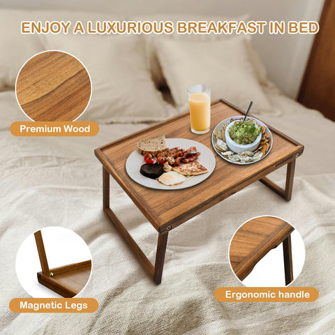 PANDAWOOD laptop desk bed wood provides solid surface for work or browsing