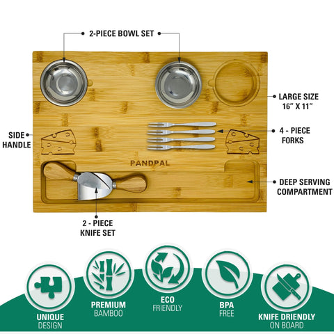 PandPal double-sided cutting board 16x11 inches for cutting and serving.