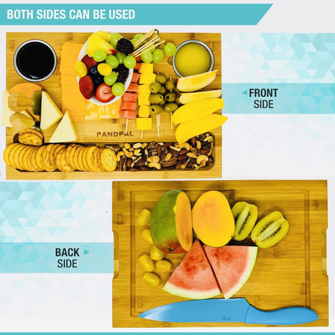 PandPal durable reversible design for versatile charcuterie and serving options.