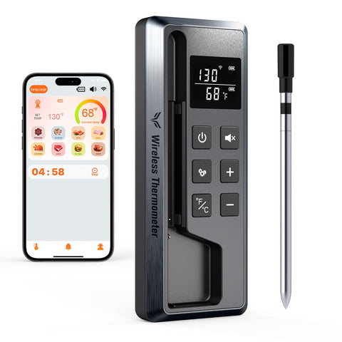 Paneceia meat thermometer probe delivers precise temperatures for perfect roasts.