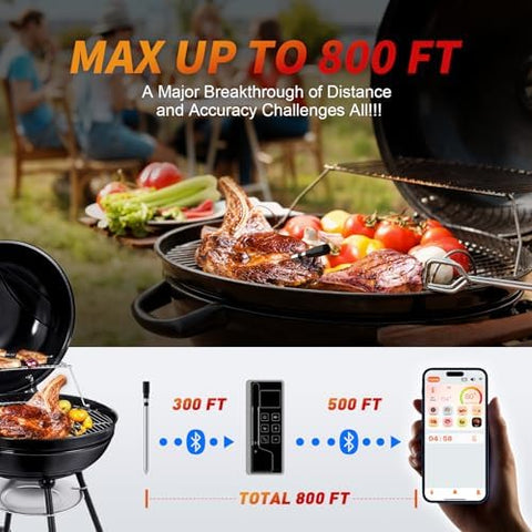 Paneceia 800ft range enables flexible multitasking while monitoring meals.