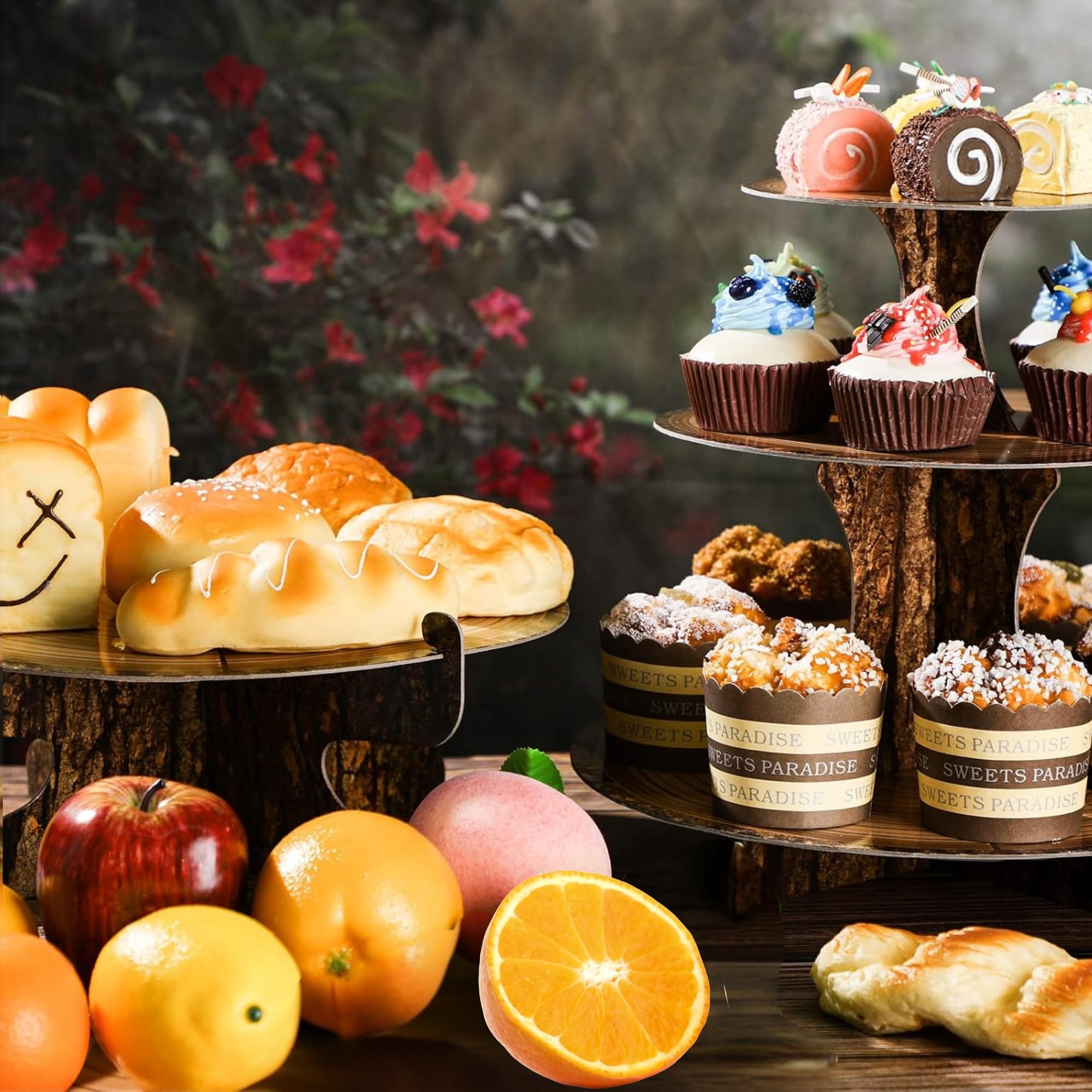 Pangu woodland dessert display stand suitable for baby showers and camping.