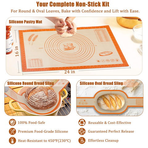 Panny silicone round sling for safe, nonstick dough transfers