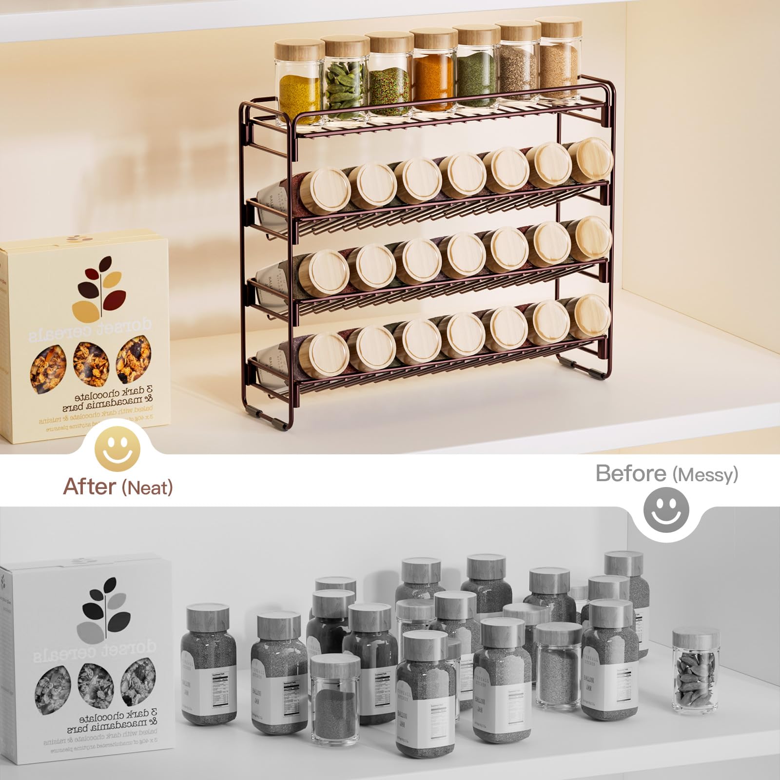 PanPanPal fits cabinet, pantry, or countertop for versatile organization.