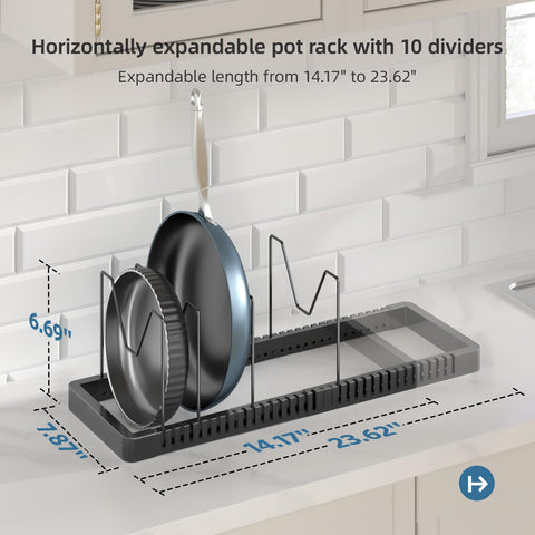 PanPanPal expandable cabinet rack adapts to your space for flexible kitchen organization.