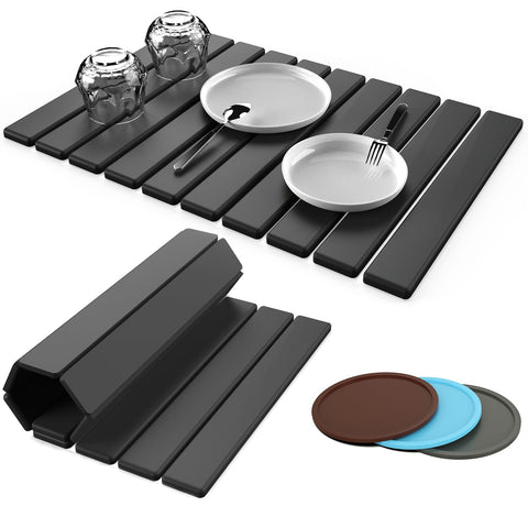 PantArea large stone drying mat 24x16 with ultra-absorbent surface for quick dish drying.