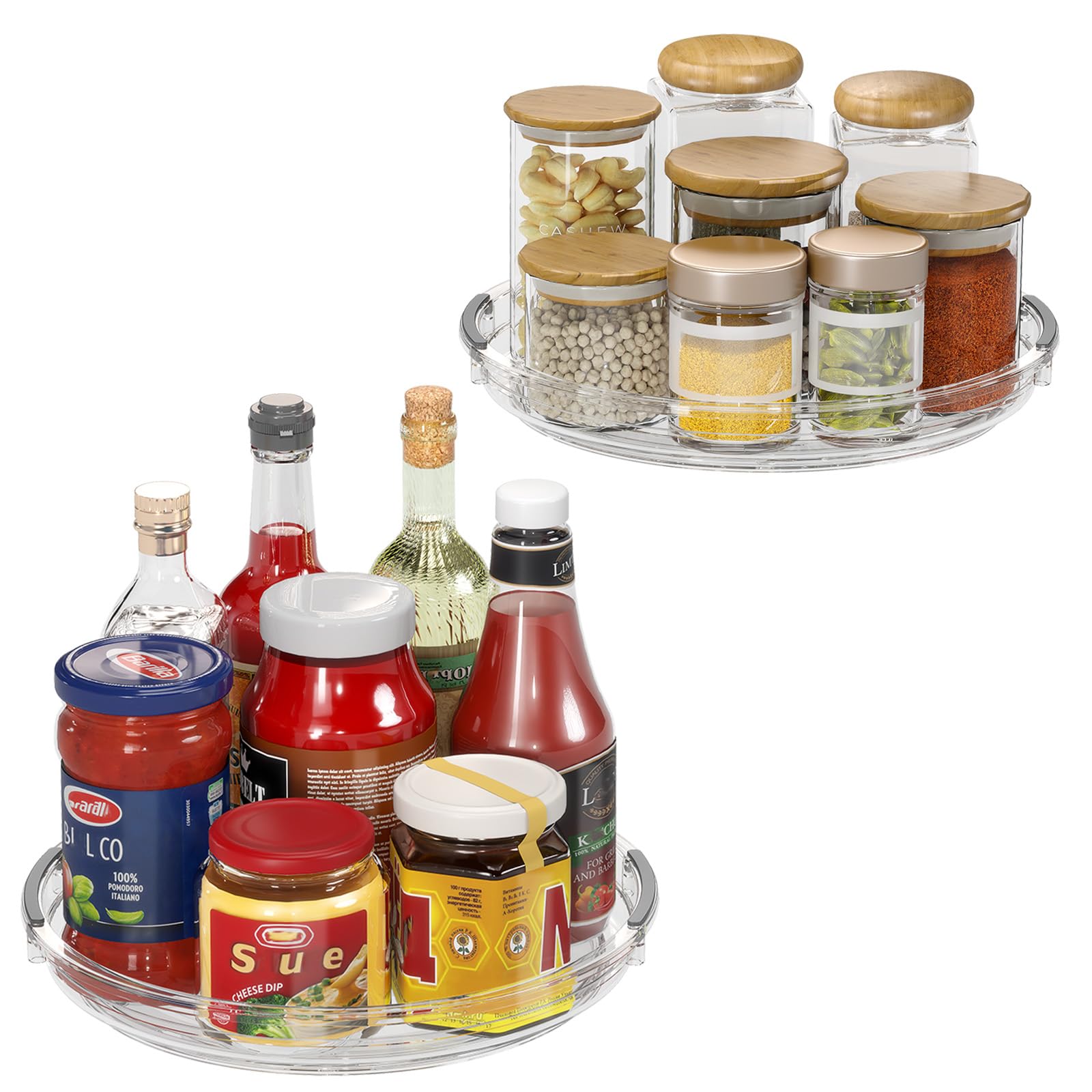 Pantasia 2 Pack Lazy Susan front view with 360° spin for quick cabinet access.