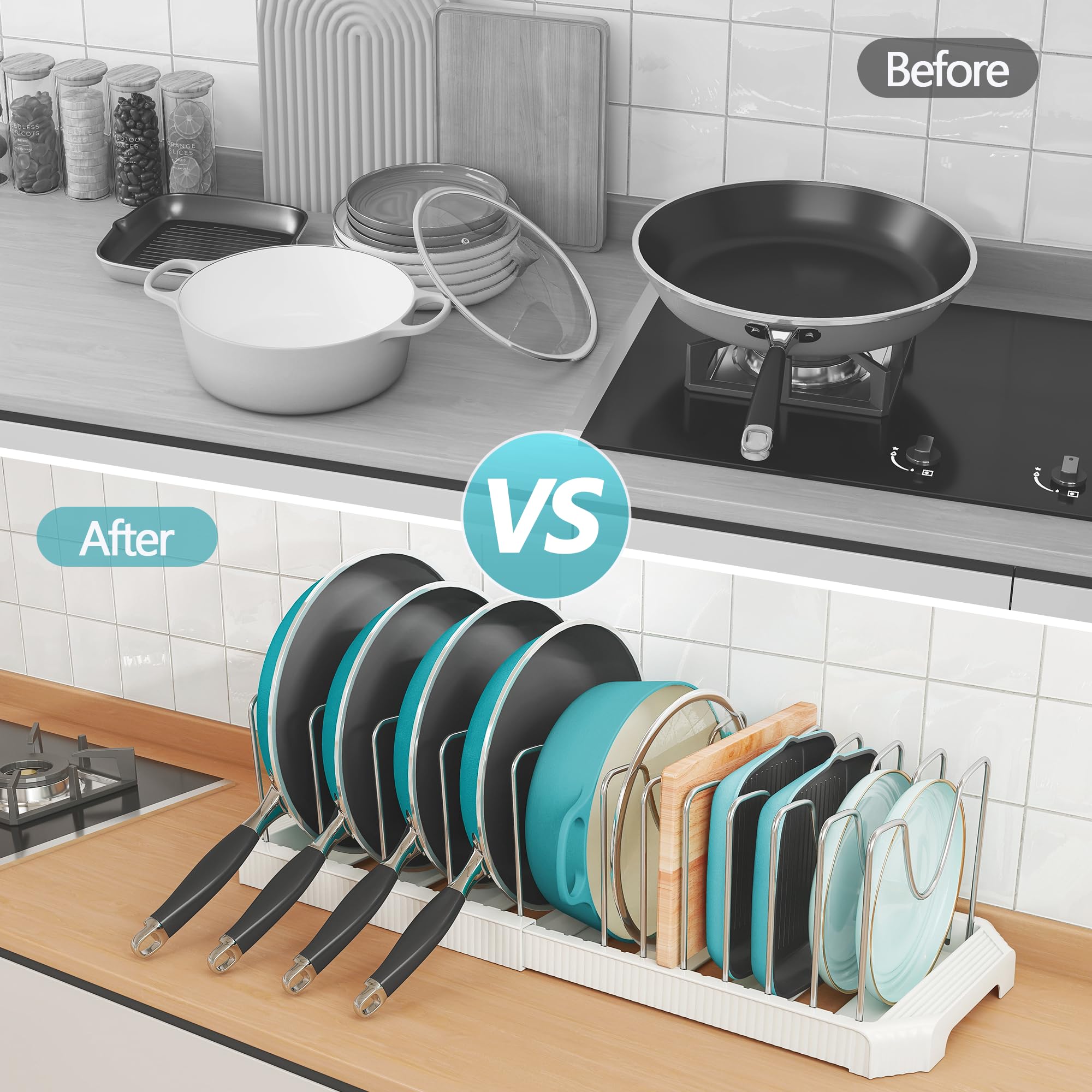 Pantasia baking sheets rack inside cabinet for quick retrieval