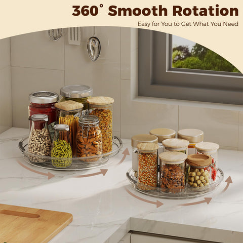 Pantasia clear lazy susan pantry storage for snacks and cans