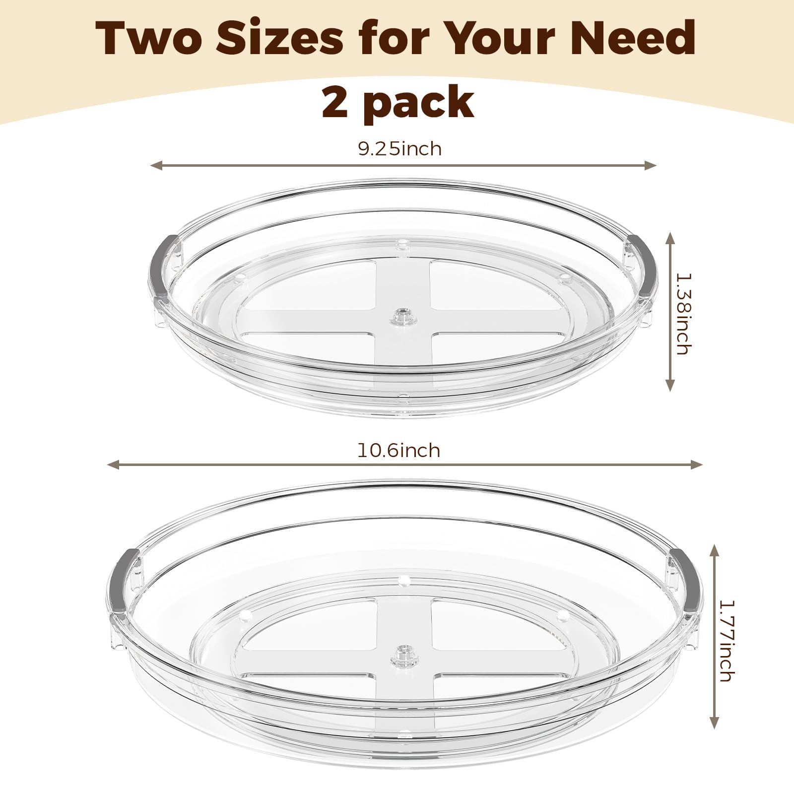 Pantasia clear lazy susan spice organizer with 360-degree rotation for pantry efficiency