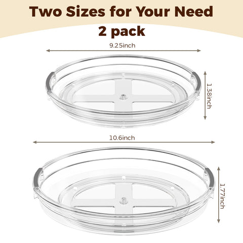 Pantasia clear lazy susan spice organizer with 360-degree rotation for pantry efficiency