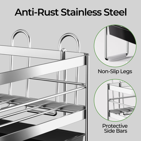 Pantasia drainage system channels water into sink, keeping counters dry