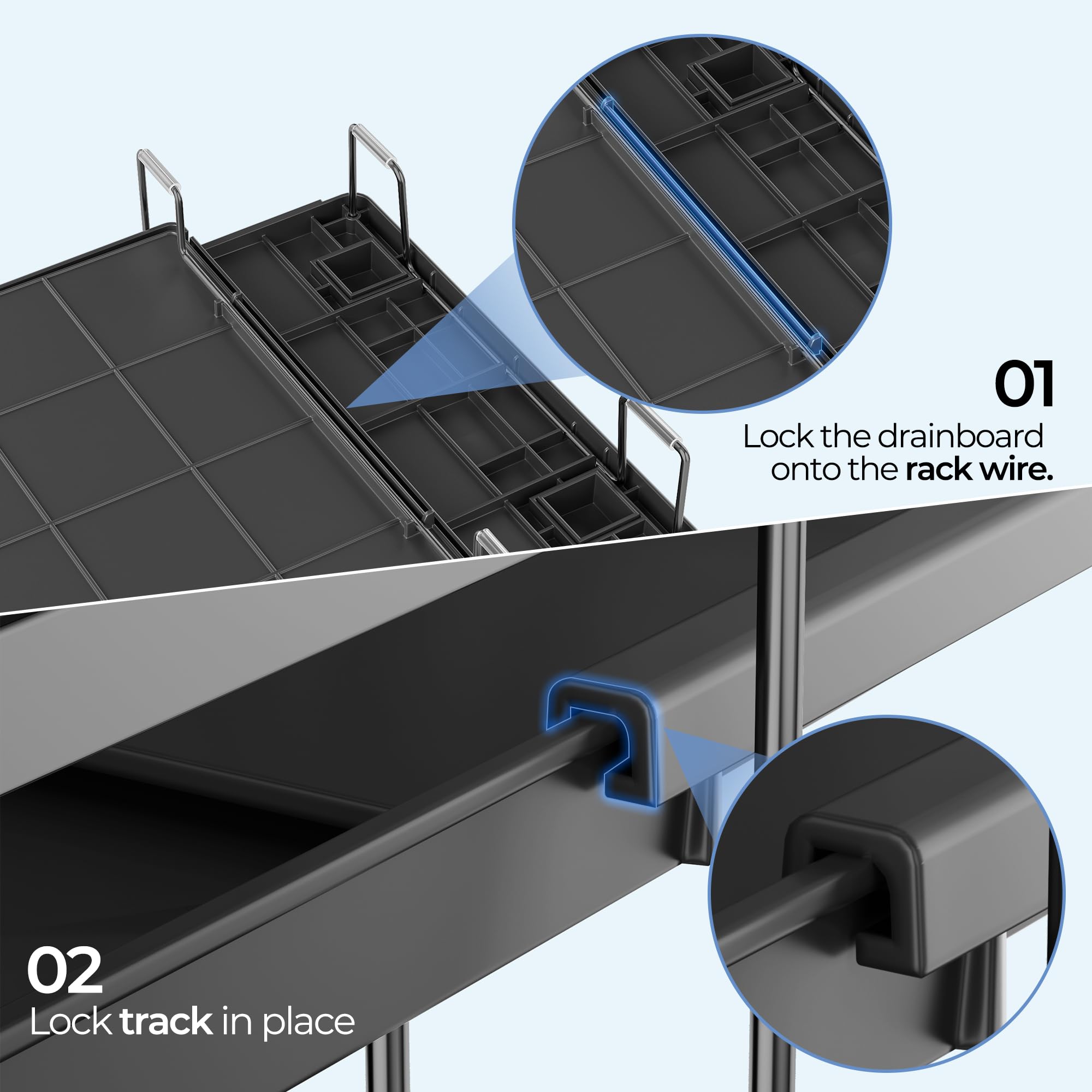 Pantasia full capacity rack holds dishes neatly after washing