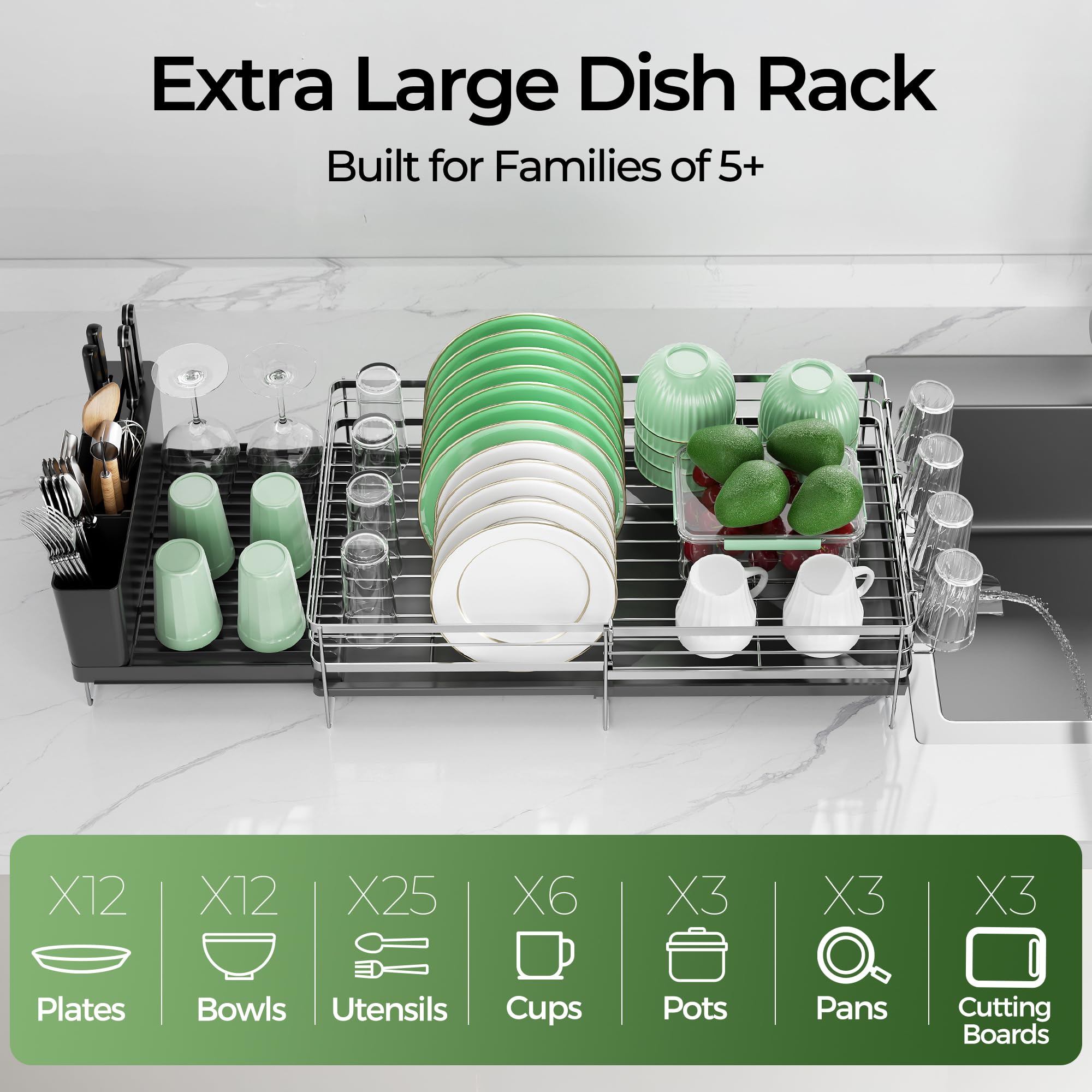 Pantasia rust-resistant stainless steel with fingerprint-proof tray remains polished