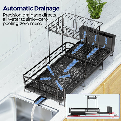 Pantasia rustproof frame with stain-resistant tray stands up to daily use.