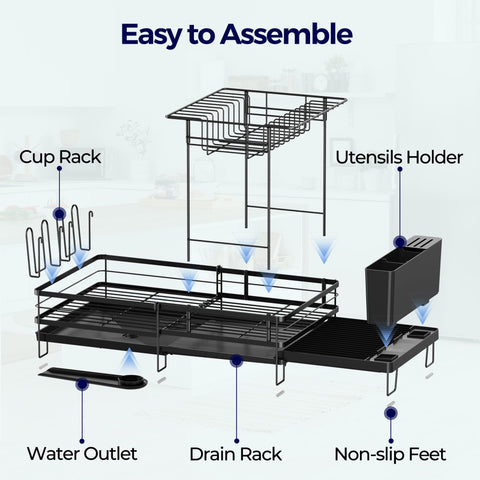 Pantasia dish rack enables tool-free, quick assembly.