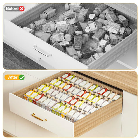 Pantasia Drawer organizer doubles as cabinet or drawer spice rack.