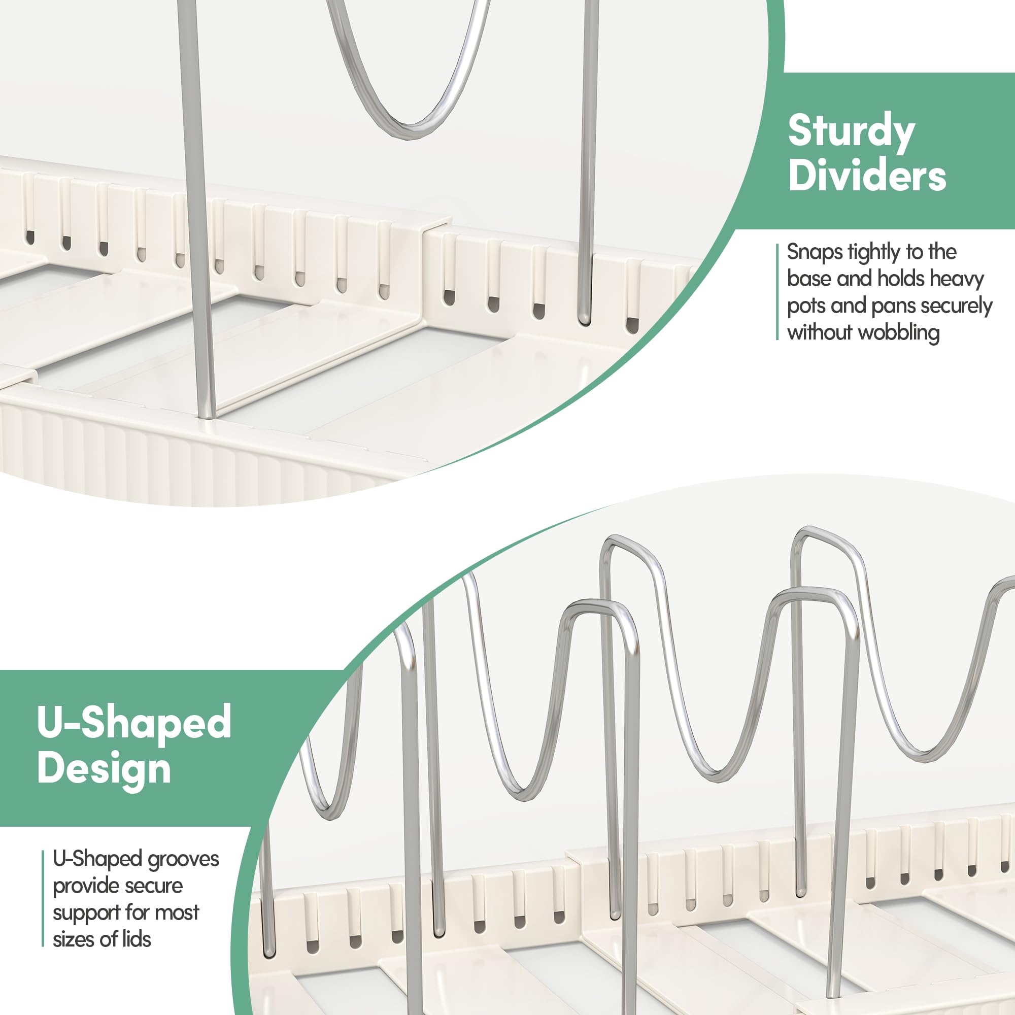 Pantasia pot lid rack stores lids neatly in one place