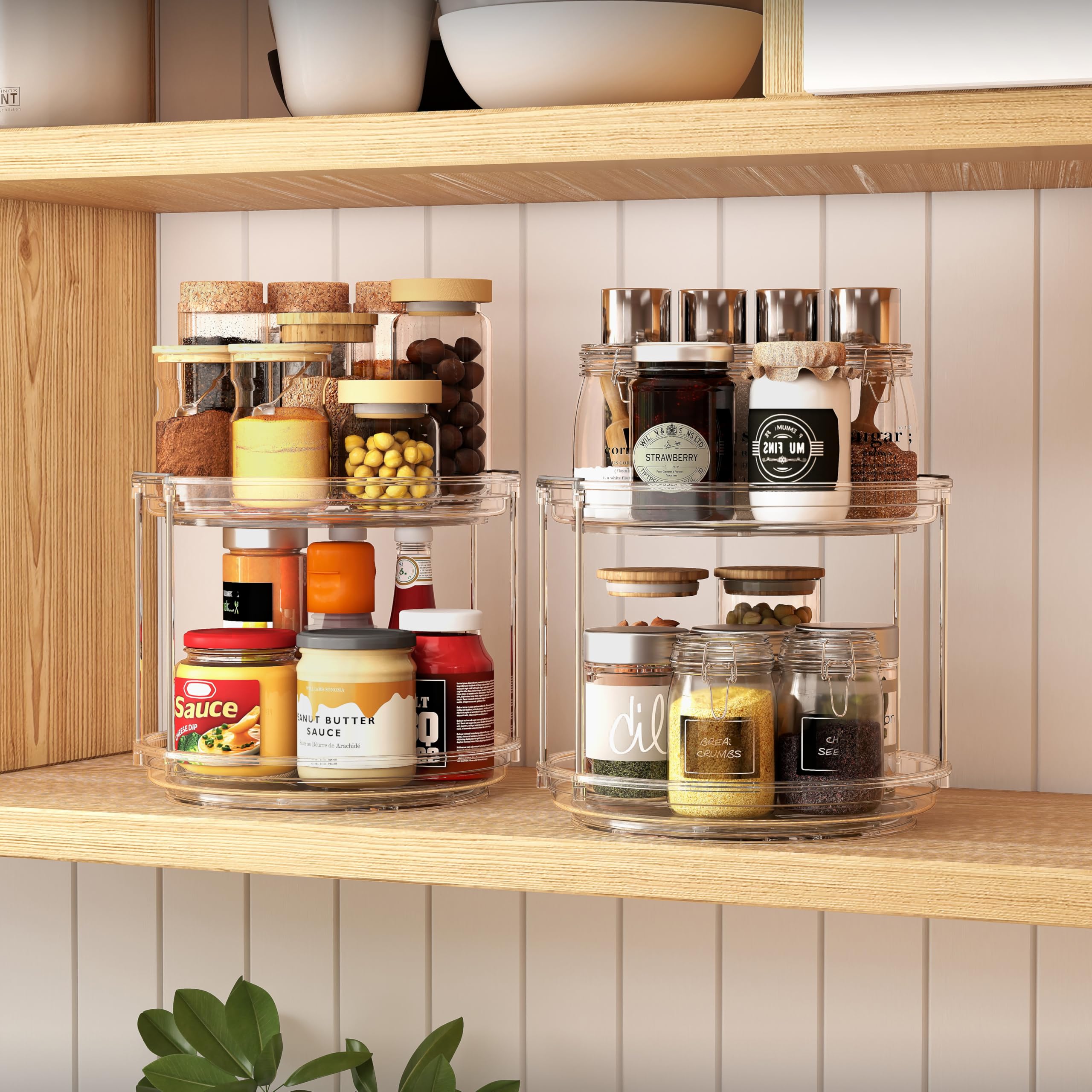 Pantasia raised-edge acrylic lazy susan prevents items from falling
