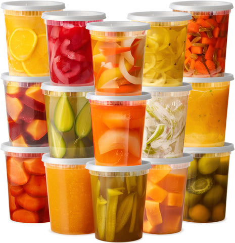 Pantry Value 32oz deli container with lids for easy portioning and transport.