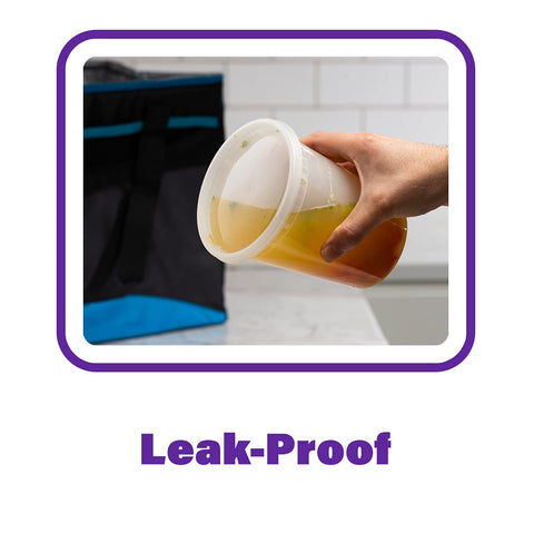 Pantry Value airtight lids prevent leaks during transport and storage.
