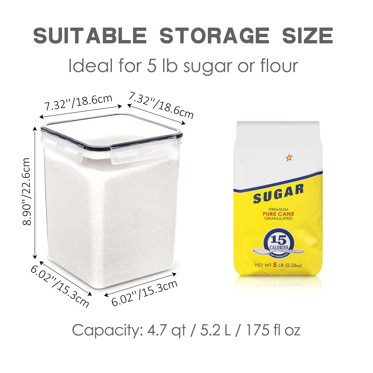 PANTRYSTAR 5.2L transparent container for quick content checks