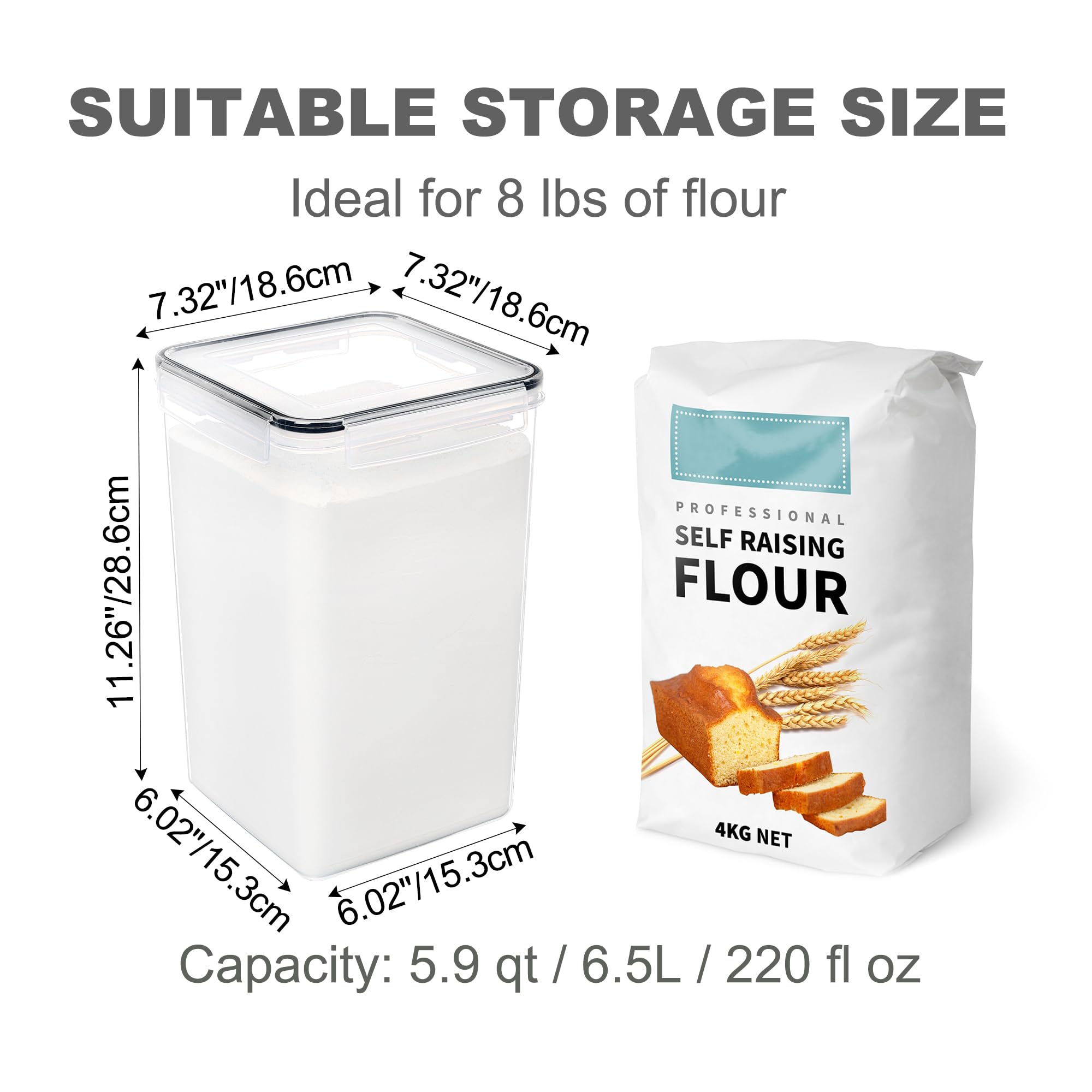 Airtight PANTRYSTAR container seals moisture to extend freshness for bulk foods
