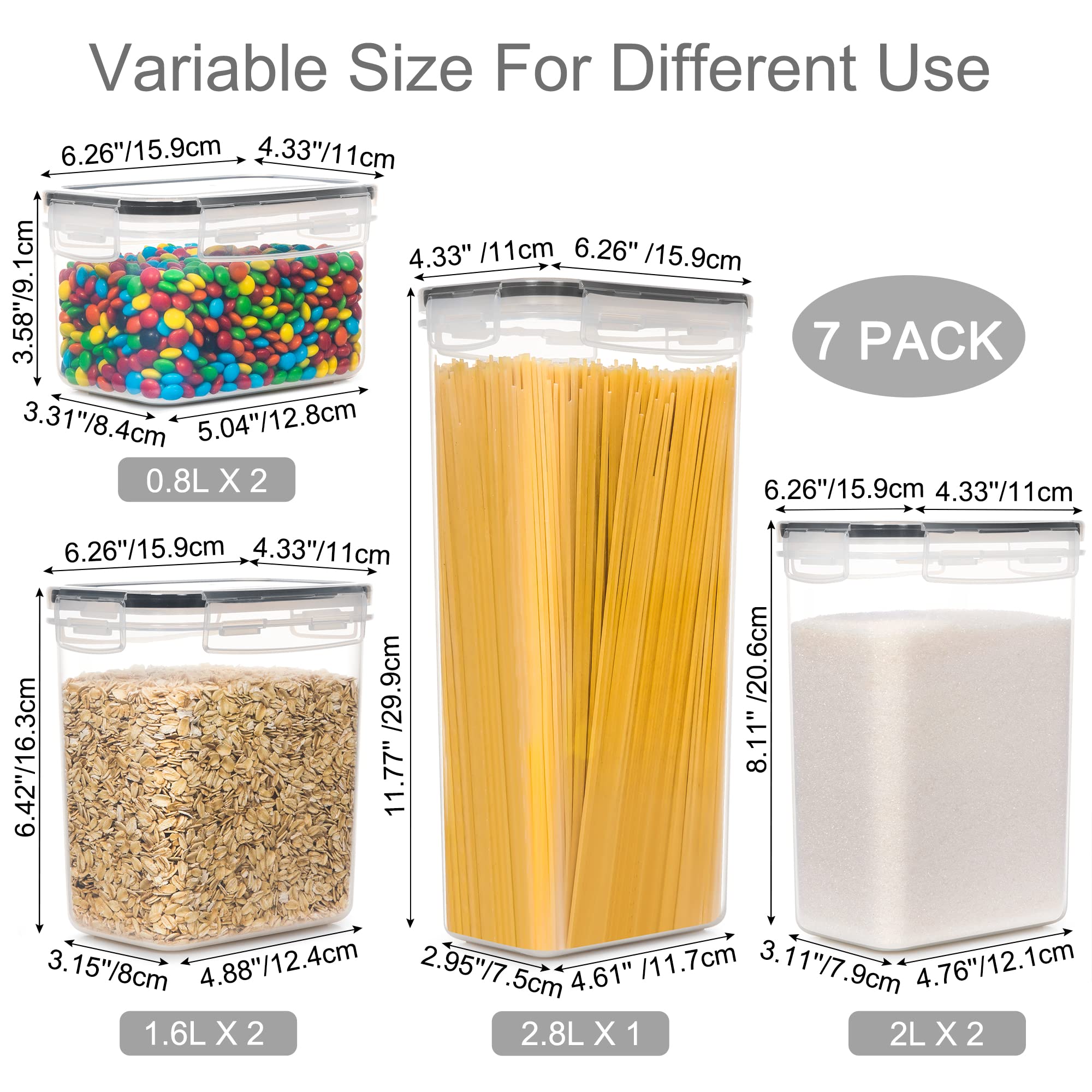 PANTRYSTAR airtight medium container seals securely, ideal for bulk staples like pasta and oats.