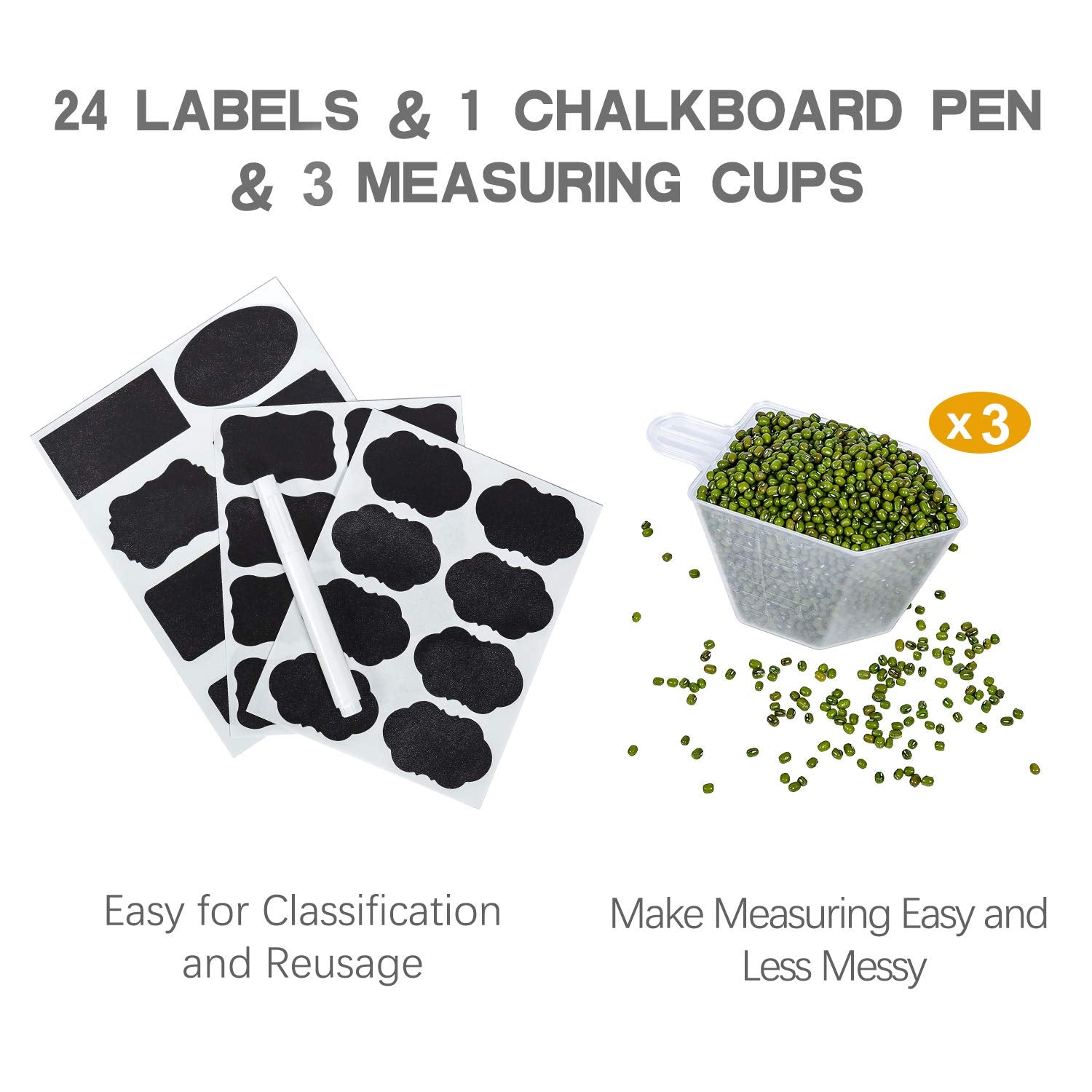 PANTRYSTAR transparent design lets you monitor bulk staples at a glance.