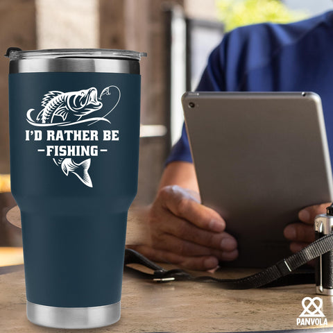 Panvola blue tumbler ideal for office, kitchen, or outdoor use.